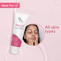 Fixderma Face21 Cleanser, Skin Brightening Cleanser, Exfoliates Dead Cells, Remove Pigmentation, Reduces Wrinkles & Fine Lines, Evens Skin Tone, Purifies Skin, 75ml