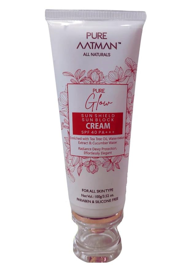 Pure Aatman WaterMelon & Cucumber Dew Proctection Sunblock Sunscreen SPF 40 PA+++ | Best for Anti-Aging & Glowy Skin| Non-greasy & Zero White Cast | 100gm