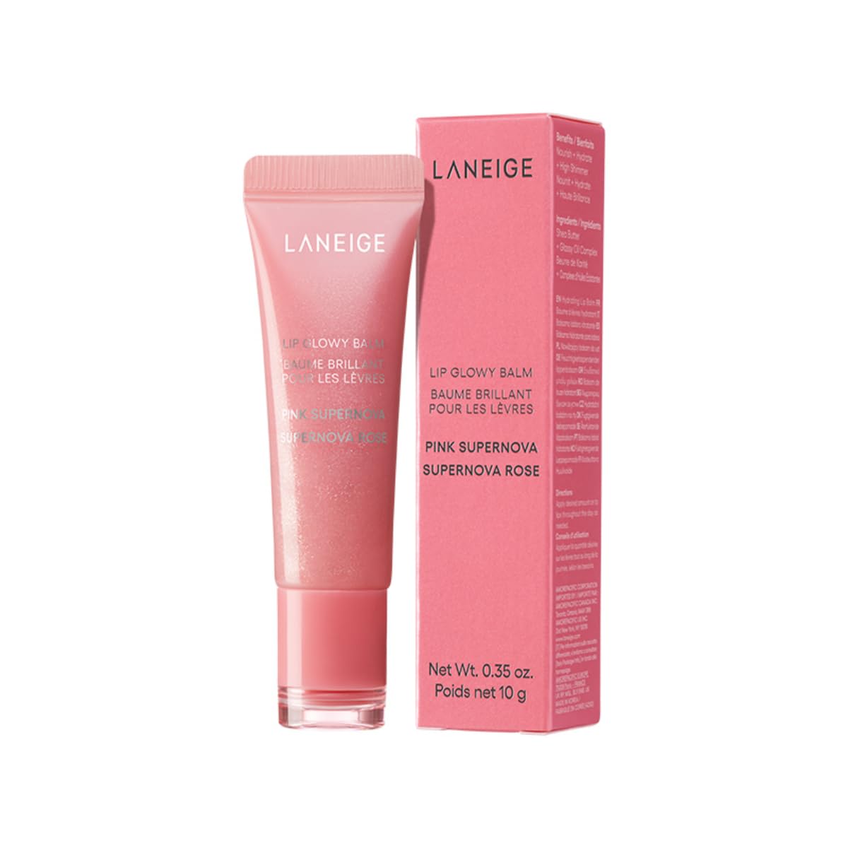Laneige Lip Glowy Balm, Moisturizing Treatment for Soft, Smooth and Glowing Lips, Intense Hydration-Pink Supernova(10G)