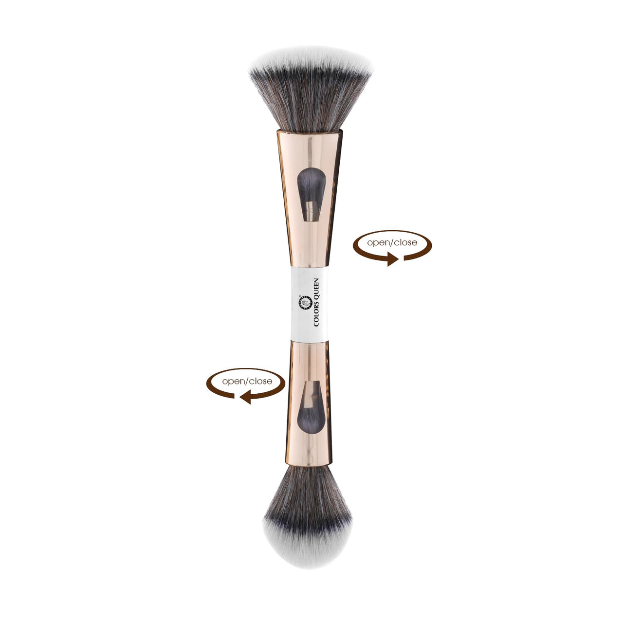 Colors Queen 4 in 1 Multifunctional Makeup Brush Set with Foundation Brush, Powder Brush, Eyeshadow Blending Brush & Flat Brush | Feathery Soft Bristles Makeup Brushes for Women