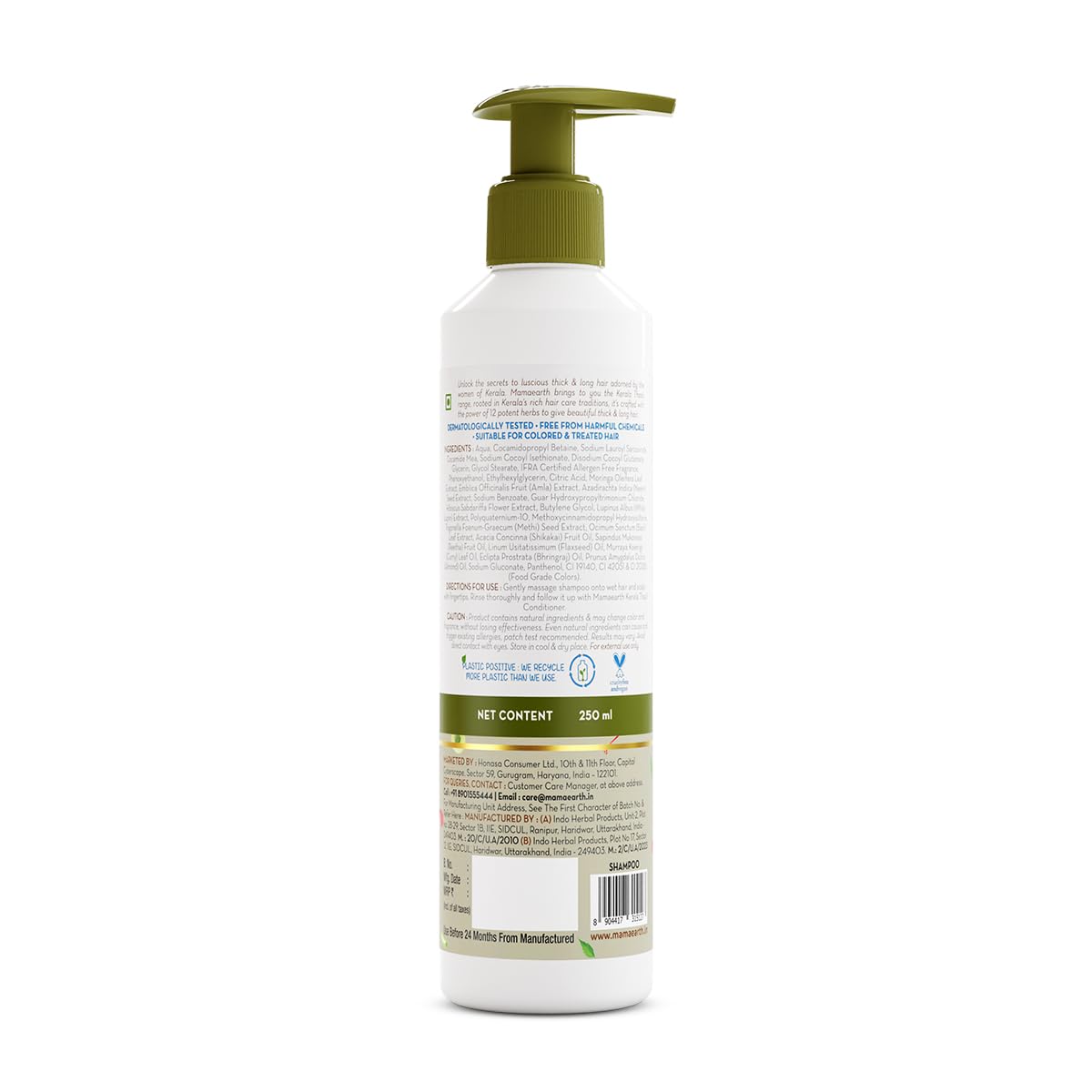Mamaearth Kerala Thaali Shampoo with Hibiscus, Shikakai, Amla, Flax Seeds for Thick & Long Hair - 250 ml| Ready To Use Thali | Gently Cleanses | Adds Shine | 12 Potent Herbs | 100% Natural Herbs