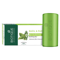 Biotique Bio Morning Nectar Flawless Cream Bathing Bar, 150g & Biotique Basil And Parsley Revitalizing Body Soap, 150g