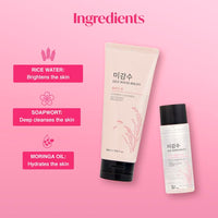 The Face Shop 2 Step Rice Water Bright Kit | Rice Water Bright Foaming Face Wash 100ml + Rice Water Bright Light Cleansing Oil 55ml