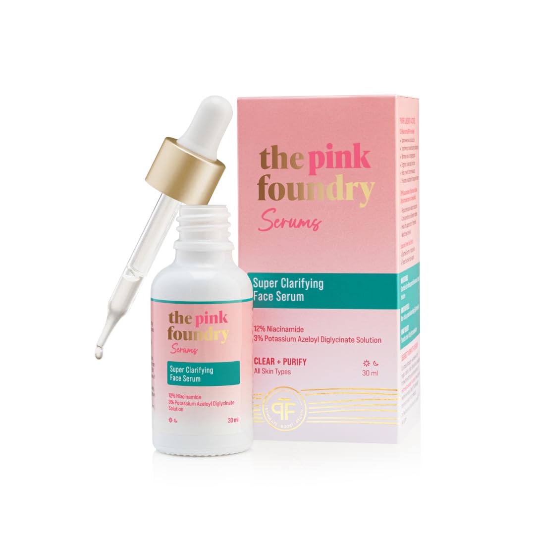 The Pink Foundry 12% Niacinamide Serum | Evens Skin Texture, Controls Excess Oil & Refines Pores | Lightweight & Non-Sticky | Super Clarifying Serum | All Skin Types | Dermatologically Tested | 30ml