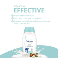 Sotftsens Baby TEAR FREE Baby Wash with natural milk cream & shea butter (200ml x Pack of 4)