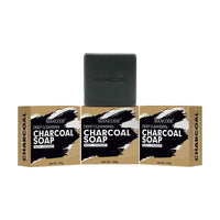 Mancode Activated Charcoal Soap - 125gram | Treats Oily Skin | Refreshing | Black Color Bar Soap | Natural Essential Oil Extract - 100% Vegetable Soap | Suitable for All Skin Types Pack of 3