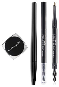Maybelline New York Lasting Drama Gel Eyeliner,Blackest Black, 2.5g & Maybelline New York's Define & Blend Brow Pencil Natural Brown, 0.16g