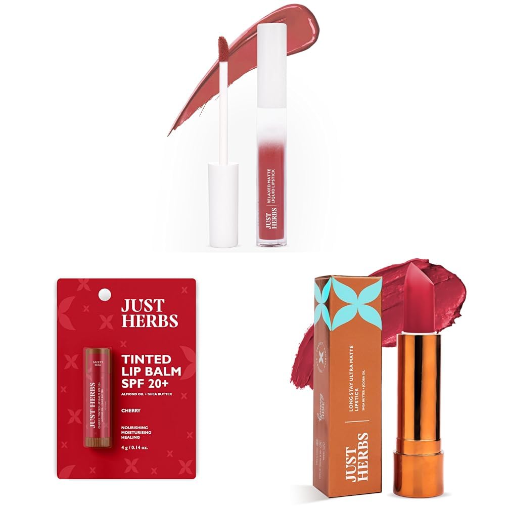 Just Herbs Relaxed Matte Liquid Lipstick Lip Colour for Women, Nourishing & Long Lasting Lipsticks 4 ml (Nutty Spice)