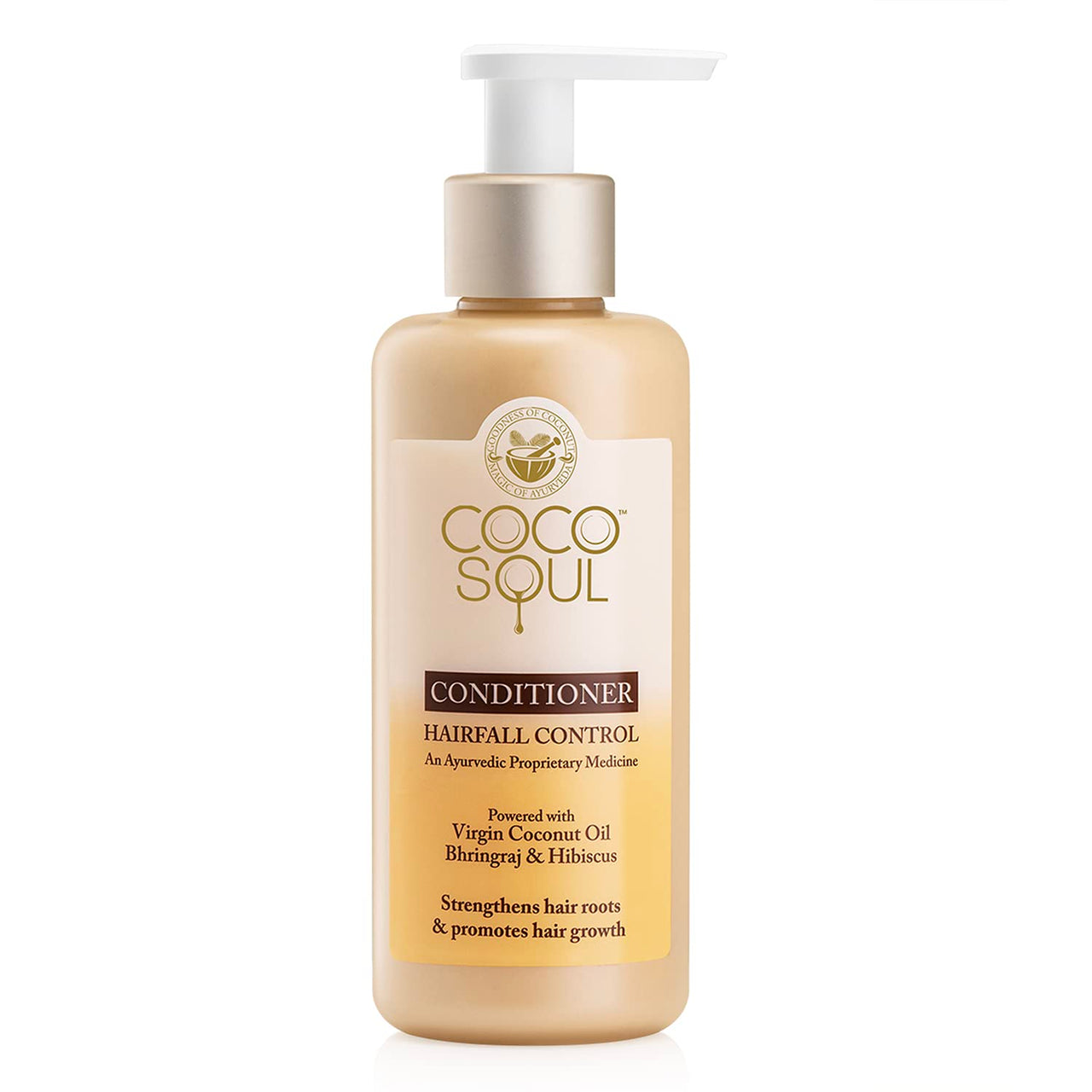 Coco Soul Hair Fall Control Conditioner with Ayurvedic Medicine | 100% Cold Pressed Virgin Coconut Oil | Bhringraj & Hibiscus | Sulphate & Paraben Free | From Makers of Parachute Advansed | 200 ml