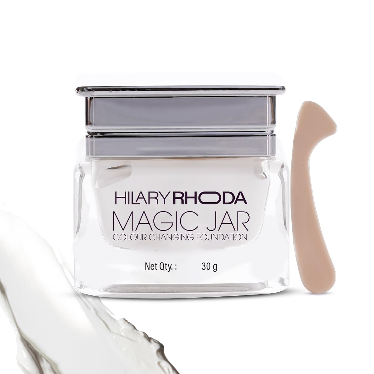 Hilary Rhoda Magic Jar Colour Changing Foundation Cream For All Skin Types | Buildable Coverage | Long Lasting & Weightless Formula | Crease-Free Foundation | Cruelty-Free | Satin Finish | 30G