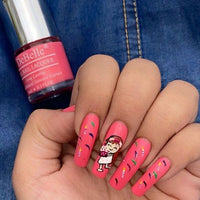 DeBelle Gel Nail Polish Bebe' Kiss (Hot Pink Nail Paint)|Non UV - Gel Finish |Chip Resistant | Seaweed Enriched Formula| Long Lasting|Cruelty and Toxic Free| 8ml Glossy Finish