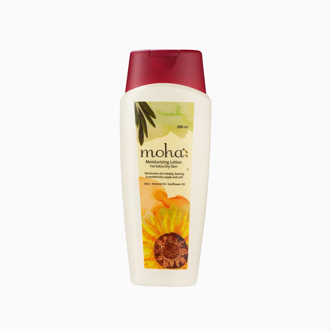 moha: Moisturizing Lotion for extra Dry Skin Deep Moisture For Face & Body With Benefit of Aloe Gel, Almond, Coconut & Olive Oil - 200ml (Pack of 1)