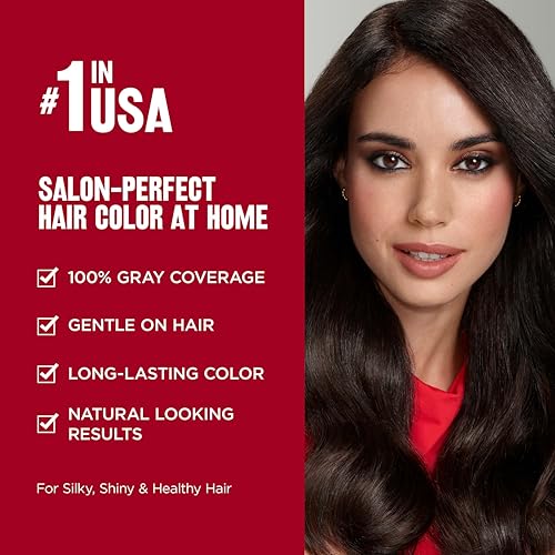 Revlon ColorSilk Permanent Hair Color For Women, Salon Perfect Hair Colour at Home with 100% Grey Coverage | Pro-Keratin & No Ammonia | Up to 8 Weeks of Colour | Shade - Medium Brown 4N (Pack of 1)