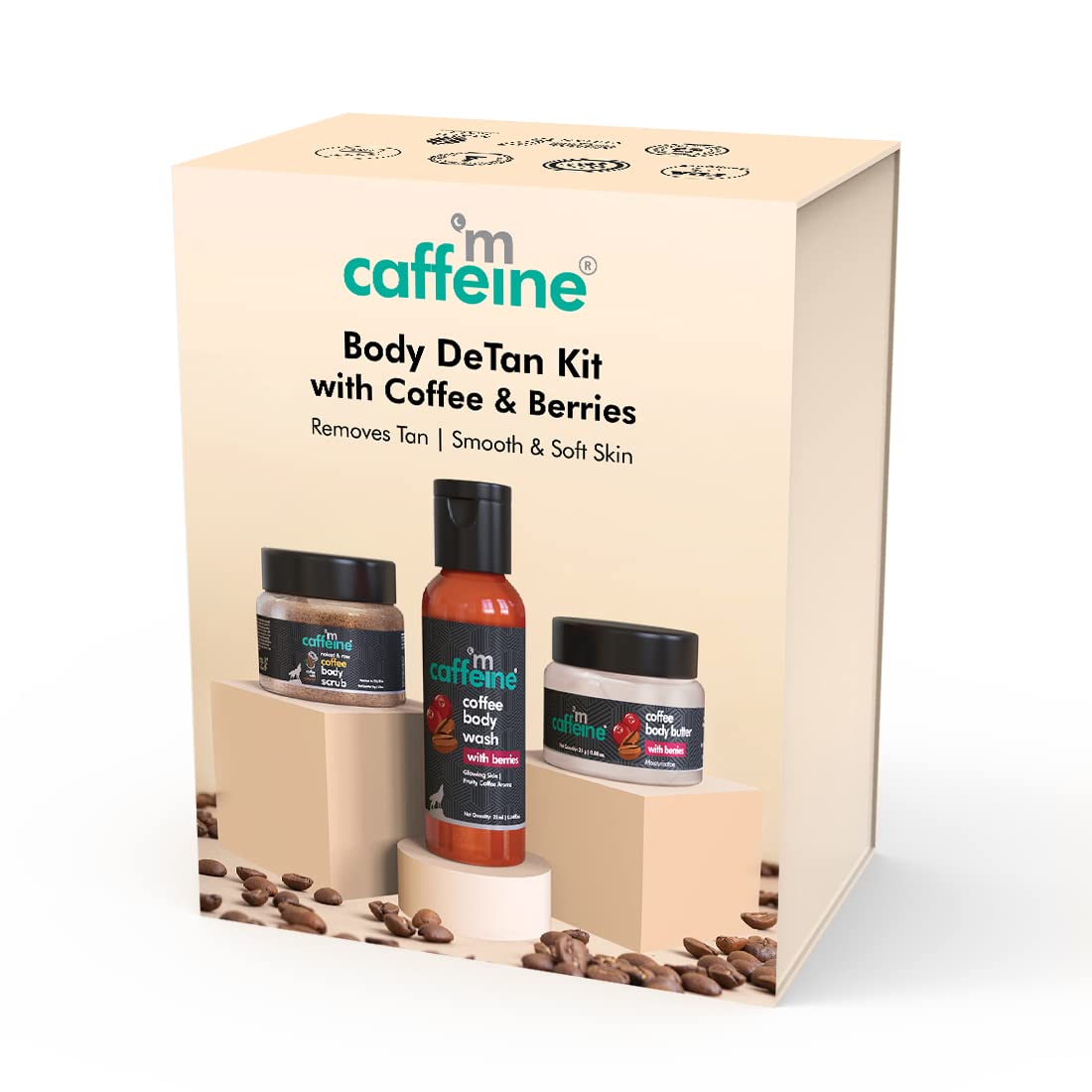 mcaffeine Body Care Gift Set With Berries Body Wash, Body Scrub & Body Butter|Gift Set For Men And Women|Birthday Anniversary Wife Couples Gift Box With 3 Travel Sized Premium Products