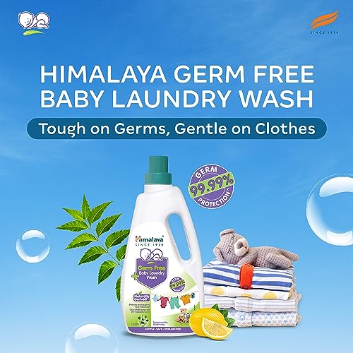 Himalaya Germ Free Baby Laundry Wash 1 L Pouch Liquid, White, (7004801) (Pack of 2)