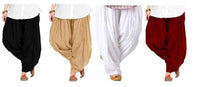 Prabha Creations Cotton patiyala salwar combo pack for women free size four colors white, black, maroon and beige