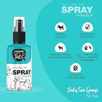 Wagging Tails Daily Care Paw Spray for Summer Walk- 100ml for Dirty, Dry, chapped and Muddy Paws | Natural Spray with Fragrance for Dogs, Cats and Puppies paw - Dog paw Clener Spray