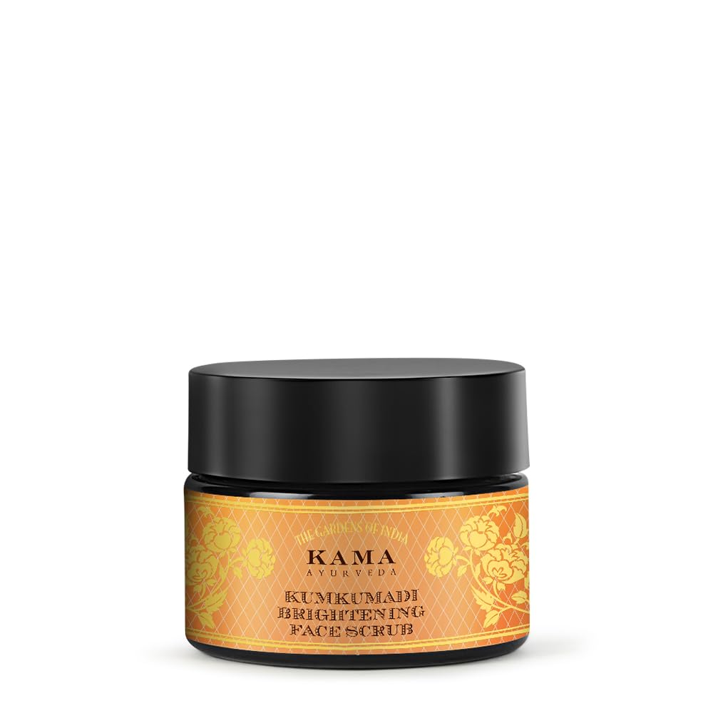KUMKUMADI BRIGHTENING FACE SCRUB 25G- IN & Kama Ayurveda Pure Rose, Pack of 50ml liquid Combo