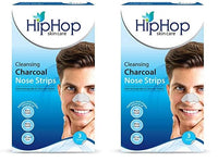 Hip Hop Skincare Charcoal Nose Strips for Men - Blackhead Remover (3 Strips), blue (Pack of 2)