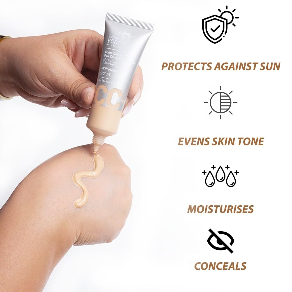 Daily Life Forever52 Color Correcting Full Coverage CC Cream | Conceals Dark Spots and Blemishes (Greige) - (004)