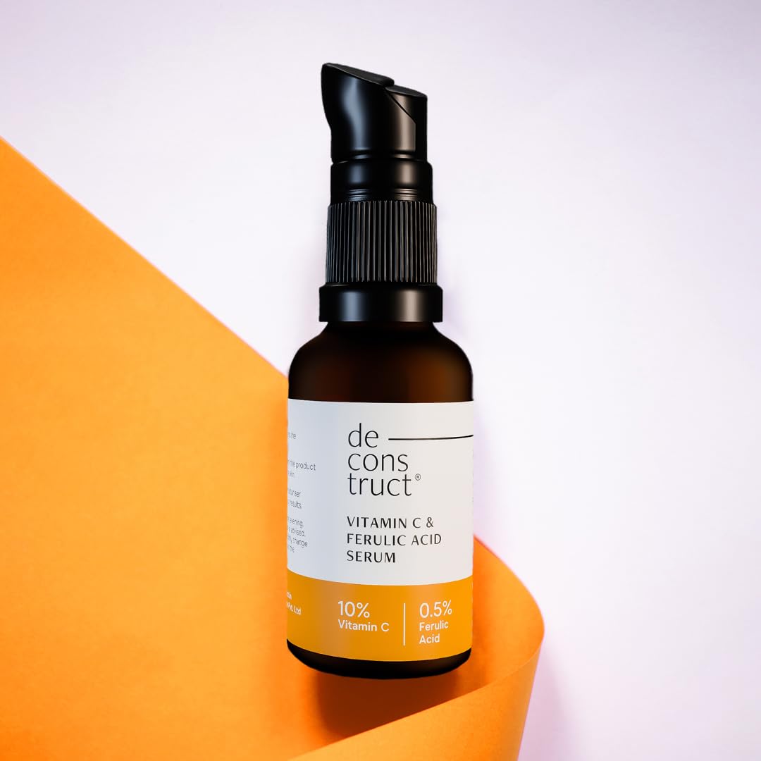 Deconstruct 10% Non-Irritating Vitamin C Face Serum | 10% Vitamin C + 0.5% Ferulic Acid | Water Based Serum Highly Stable Vitamin C Face Serum For Women And Men | 30 Ml Each, Pack Of 2