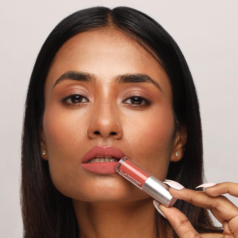 House Of Makeup Matte Liquid Lipstick MINIS with Hyaluronic Acid & Vitamin E | Long Lasting, Smudgeproof | Non-cakey, Non-drying | 2 ml | Cinnamon Blush
