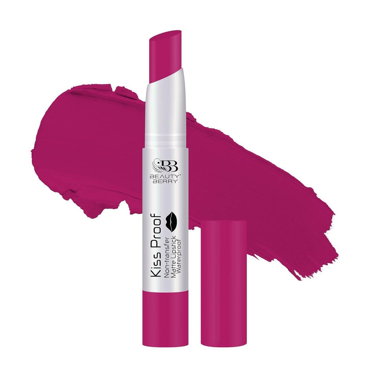 Beauty Berry Kiss Proof Non Transfer Matte Lipstick for Women, Waterproof Long Lasting Lip Crayon, Pack of 1. (Magenta -13)