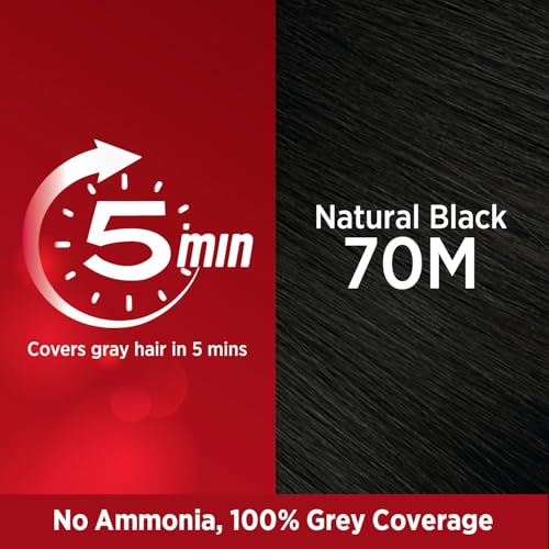 Revlon Top Speed Hair Color for Men Natural Black with Outrageous Conditioner 190ml | 100% Grey Coverage in 5 Minutes | Infused with Mother of Pearl and Ginseng Root extract | Prevent Fading, add Volume, Softness & Shine to Hair