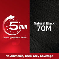 Revlon Top Speed Hair Color for Men Natural Black with Outrageous Conditioner 190ml | 100% Grey Coverage in 5 Minutes | Infused with Mother of Pearl and Ginseng Root extract | Prevent Fading, add Volume, Softness & Shine to Hair
