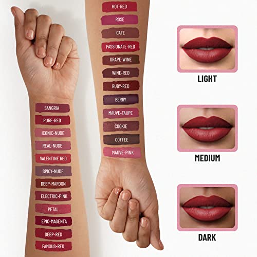 Swiss Beauty Ultra Smooth Matte Lip Liquid Lipstick, Smooth Lip Color, Weightless Finish, Silky Matte Finish, Shade- Big Berry, 6ml