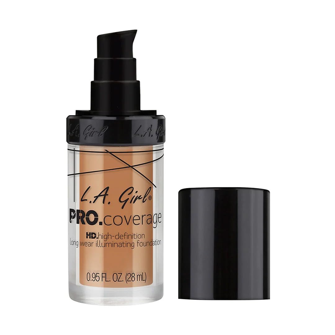 L.A Girl HD Pro Liquid Matte Foundation for Face Makeup - Soft Honey, Matte & Poreless Ultra Blendable Liquid, Full Coverage & Long Lasting Glow, Natural Finish Infallible, Vegan & Cruelty - 28ml