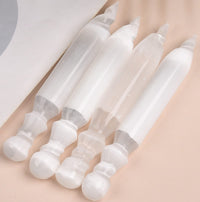JIC Gem 4 Pcs Selenite Wand 6 Inch Natural Spiral Selenite Sticks Crystal Point for Reiki, Healing, Meditation, Chakra, Positive Energy B-spiral4 Wand 6