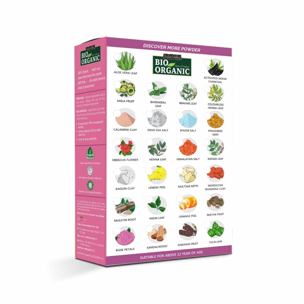 INDUS VALLEY 100% Organic and Pure Combo Rose Petal Powder | Rosa indica - & Non-Toxic Aloe Vera Gel For Skin Care And Hair Care (100g + 175ml)