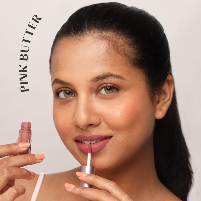 House Of Makeup Matte Liquid Lipstick MINIS with Hyaluronic Acid & Vitamin E | Long Lasting, Smudgeproof | Non-cakey, Non-drying | 2 ml | Pink Butter