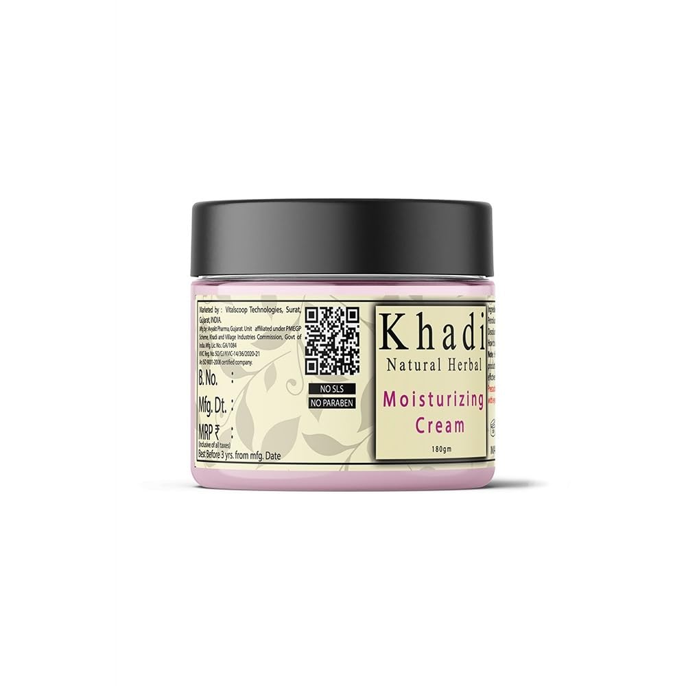 Khadi Natural Herbal Moisturising Cream For Dry Skin | Winter Special Face Cream | Moisturizer Cream That Smooth And Nourishes Skin For Men Women Pack Of 180gm