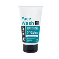 Ustraa Face Wash - Mint Cool - Dry Skin - 100g | Reduces Moisture Loss | Removes Dirt & Anti Acne Spot Gel - 15ml | Reduces 99.9% Pimple-Causing Germs, With 2% Salicylic Acid, Neem & Vitamin B3