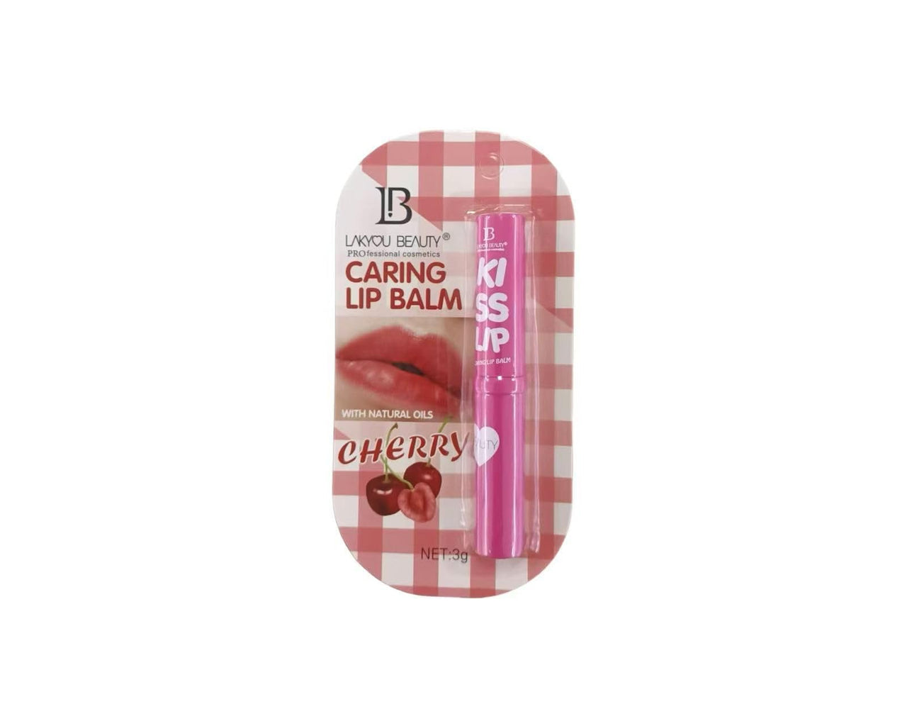 Lakyou Beauty Caring Lip Balm Cherry 3g | Moisturizing Nourishing and Lightly Tinted with Rose Scent