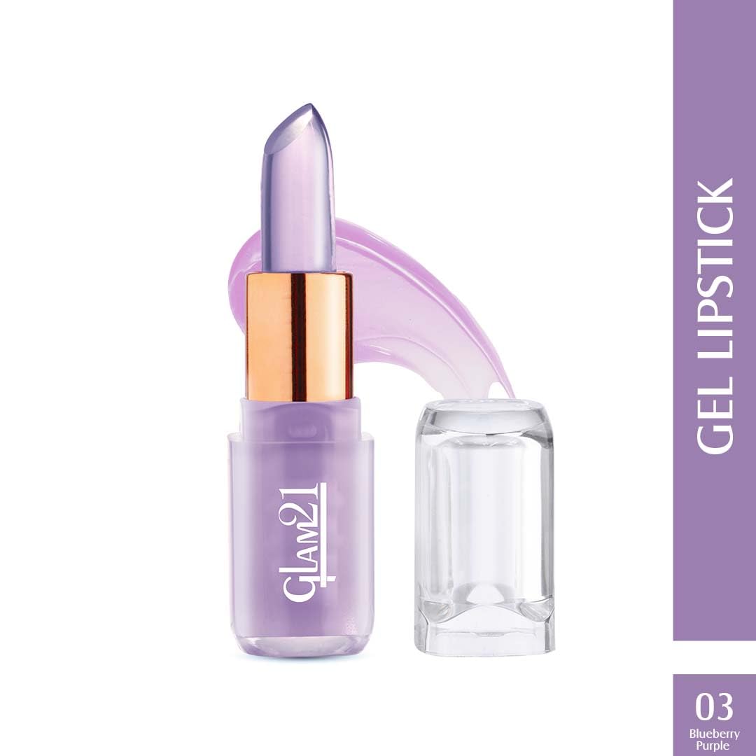 Glam 21 Jelly Pop Fruity Gel Lipstick| Moisturising | Glossy Finish | Gives A Natural Colour | Lightweight | Cranberry Pink & Blueberry Purple - Pack Of 2