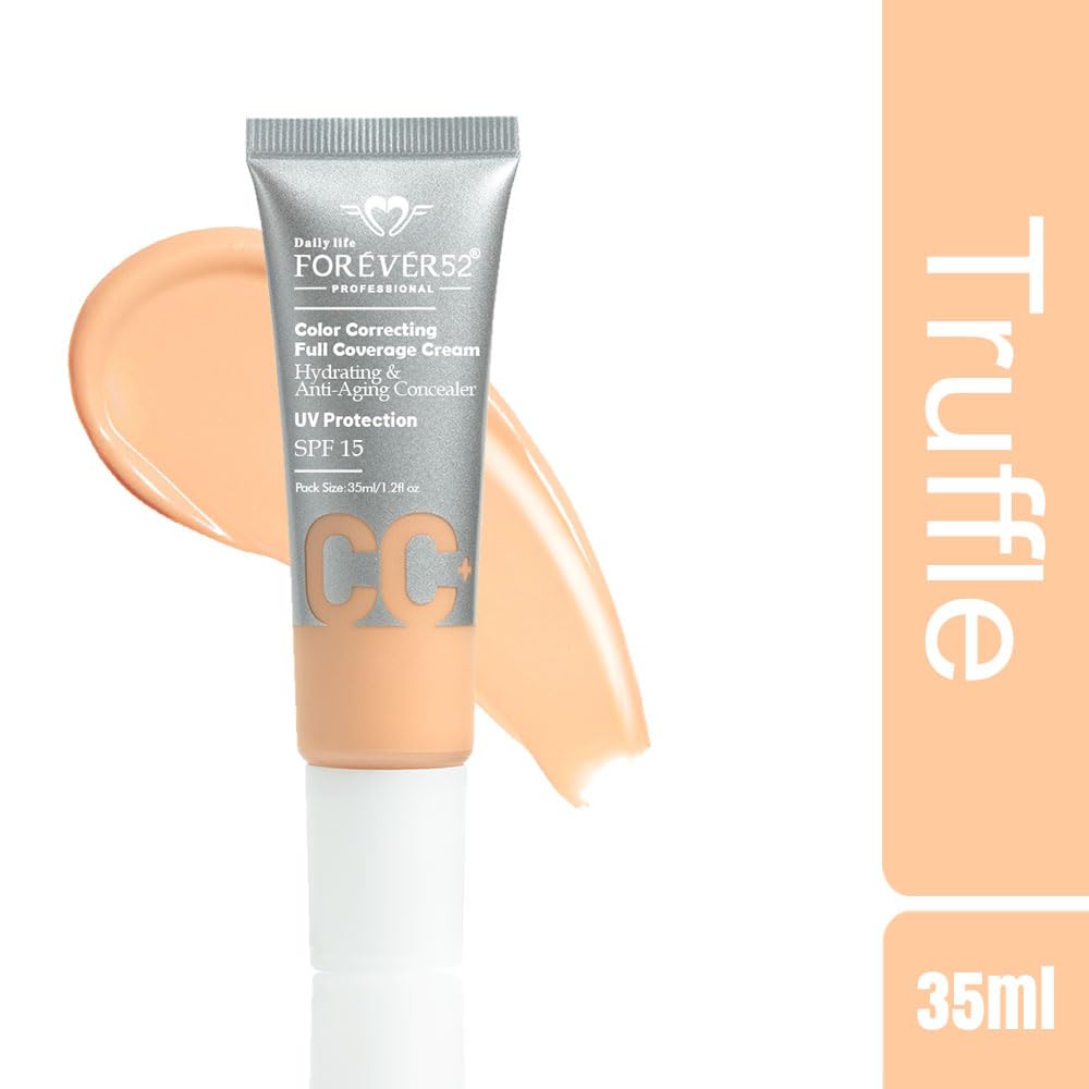 Forever52 Daily Life Color Correcting Full Coverage CC Cream for Normal Skin | Conceals Dark Spots and Blemishes (Truffle-003)