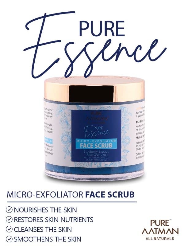 PURE AATMAN Face Cleanser with Micro Exfolaitor Face Scrub for Men & Women Face Scrub For Normal to Dry Skin + Face Cleanser (Combo Pack Of -2)