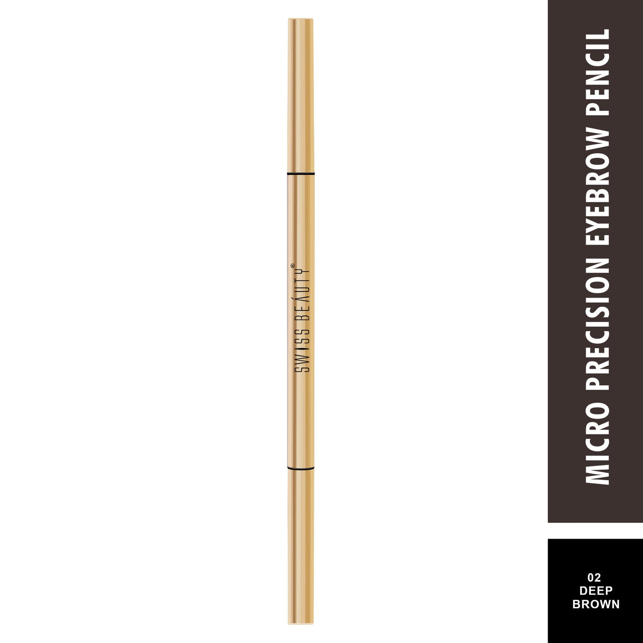 Swiss Beauty Micro Precision Eyebrow Pencil, Highly Pigmented, Long-Lasting and Lightweight Eyebrow Pencil | Shade - Deep Brown, 0.1g