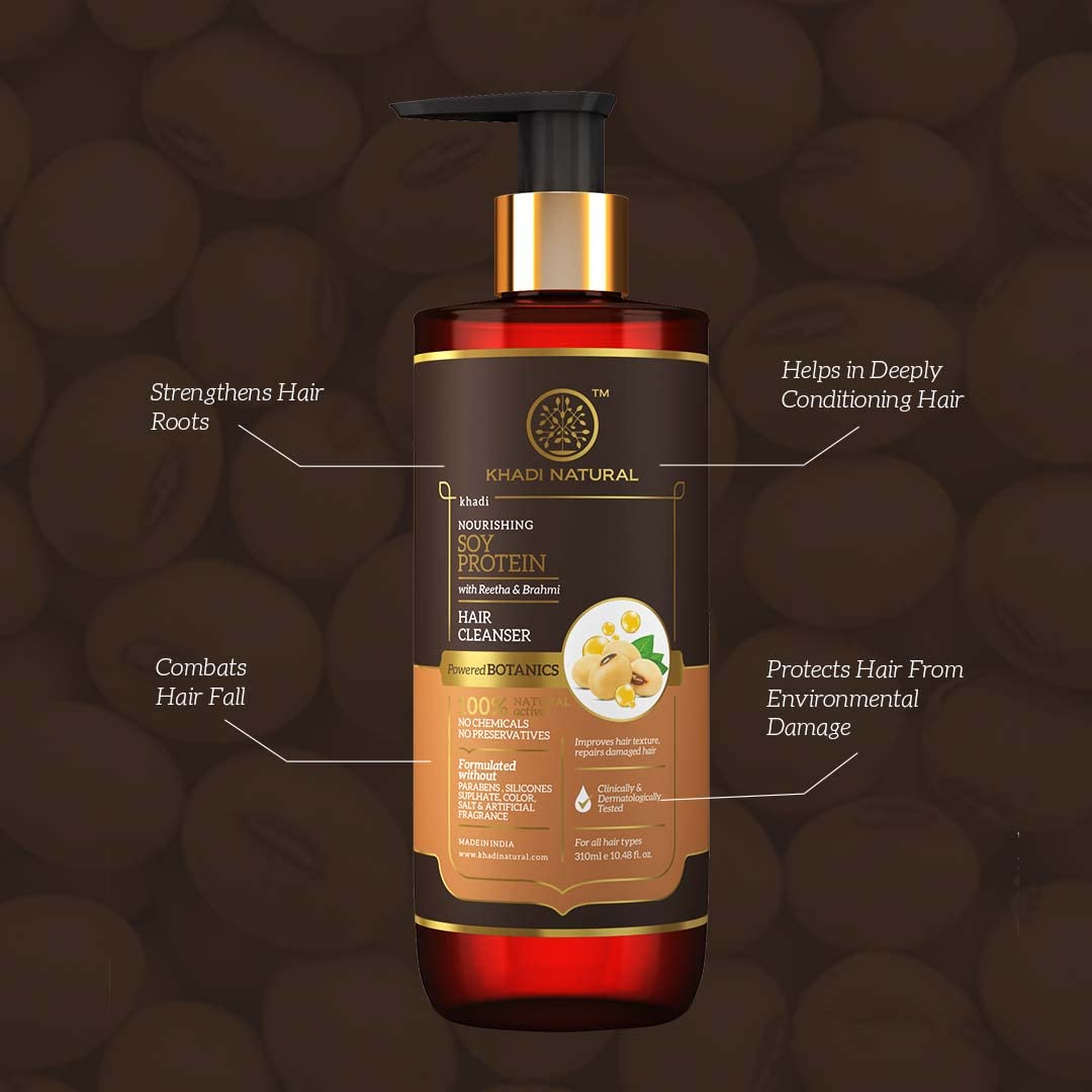 KHADI NATURAL Soy Protein Hair Cleanser-Powered Botanics 310ML