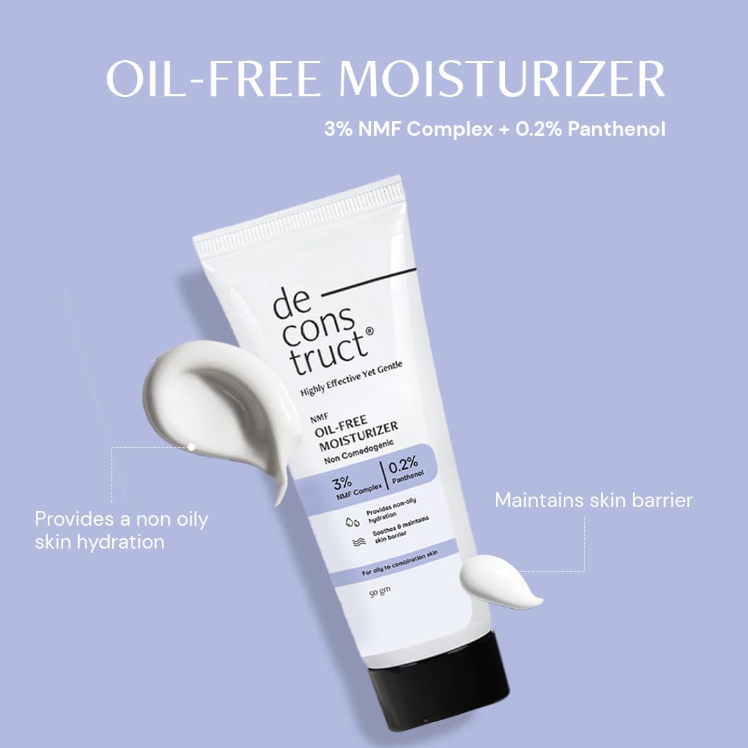 Deconstruct Glow & Hydrate Duo: Oil-Free Moisturizer (50g) & Vitamin C Serum (30ml) | Get Glowing and Moisturized Skin | Pack of 2