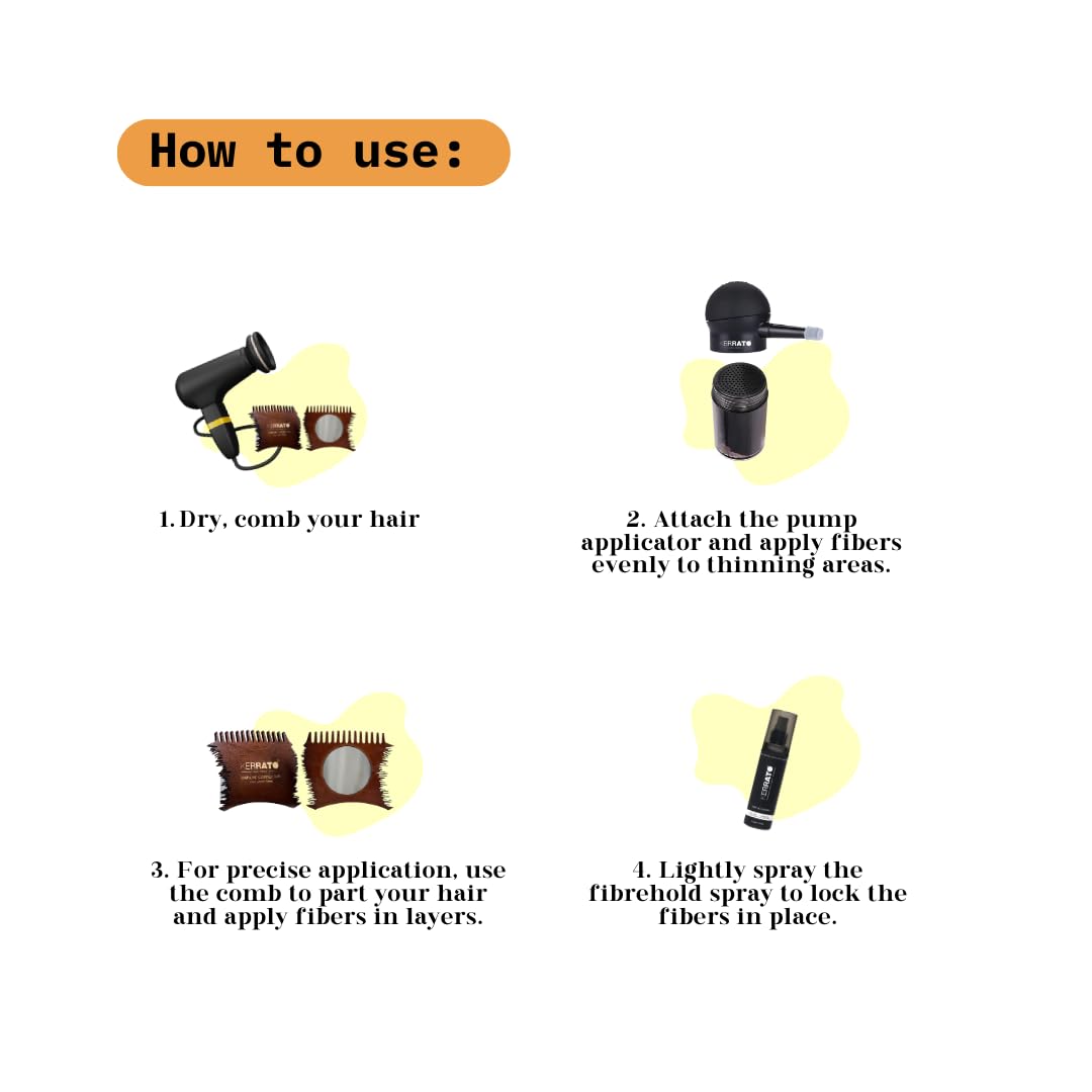 KERRATO HAIR FIBRES Pump Applicator For Thinning Hair And Baldness, Hair Fiber Easy To Use Pump