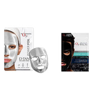 O3+ Power Foil D-Tan Face sheet mask for Skin Brightening Face Mask 20 ml & O3+ ALPHA MEN Energy White Charcoal Face Sheet Mask 30g with Charcoal & Hydrating Hyaluronic to Purify & Brighten Skin Combo