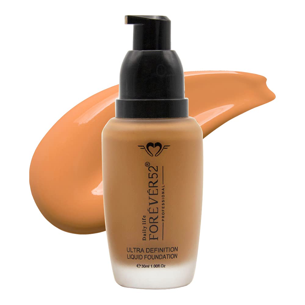 Daily Life Forever52 Ultra Definition Liquid Foundation|24-Hour Wear, Medium to High Coverage, Pore-Minimizing & Mattifying, Anti-Aging, Satin-Like Finish|Ideal for Medium Skin (Caramel,30ml)
