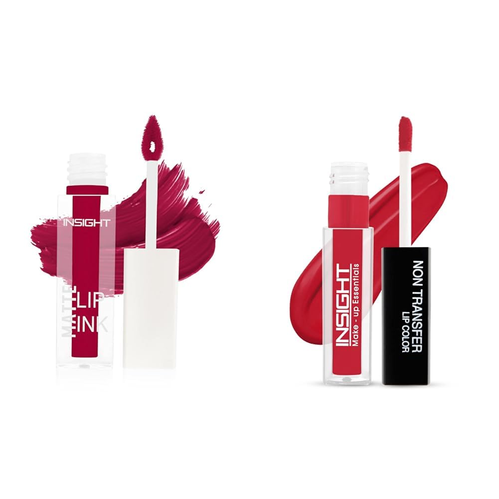 INSIGHT COSMETICS MATTE LIP INK(LG43-12) & Insight Non Transfer Lip Color |Matte Texture|12Hrs Waterproof|True Color|Smudge Proof