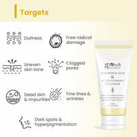 Globus Naturals Hyaluronic Acid & Vitamin C Anti Ageing Face Cream, Enriched with Rose & Glycerine, Skin Lightening & Brightening Formula, 100 ml, Pack Of 2