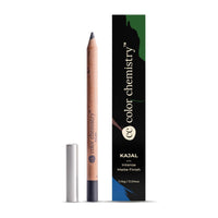 COLOR CHEMISTRY Organic Kajal Eye Pencil, Black, Raven KJ01, 1.14 G | Long-Lasting, Certified Natural, Lead-Free & Toxin-Free | Rich Pigmentation, Smooth, Long-Wearing Soothing Formula