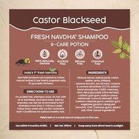 Nat Habit Castor Blackseed Navdha Shampoo - Natural Cleanser for Men, Enhances Immense Shine, Retains and Imparts Moisture, For Strong & Sunny Shine Hair, 250ml